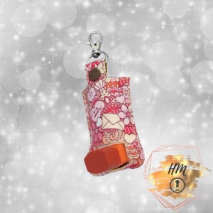 Porte-clés rétro Love Notes en vinyle marin pour inhalateur pour l'asthme