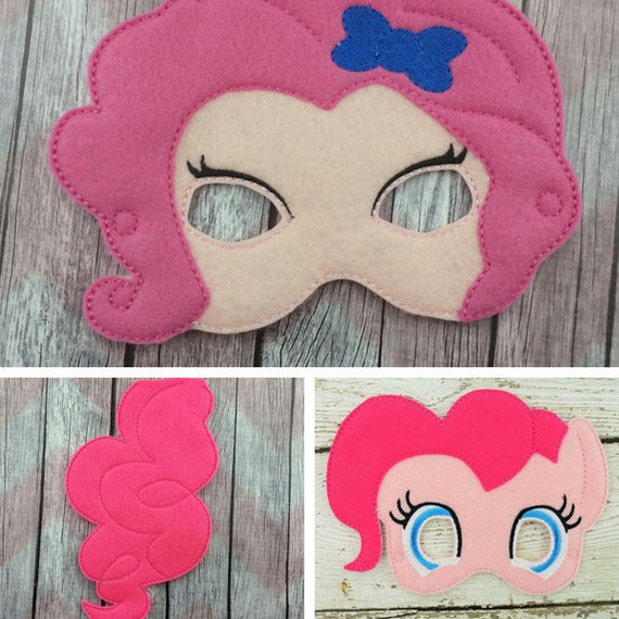 Pink pony costume set, pinky pie pony mask, little pony pink tail, cos play, Halloween costume, party favor, dress up, photo prop, pretend Il_570xn