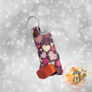Valentine Chocolates marine vinyl asthma inhaler holder keychain