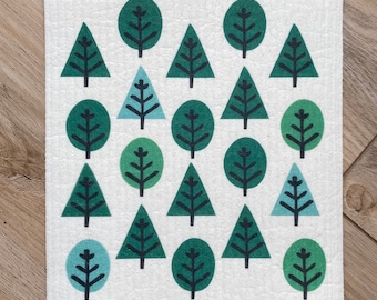 Swedish Dishcloth - trees