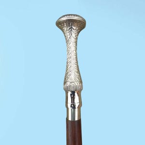 Victorian Antique Brass Long Design Handle Wooden Walking Stick Nautical Canes  Brown Wooden  3 Fold Stick For Men & Women