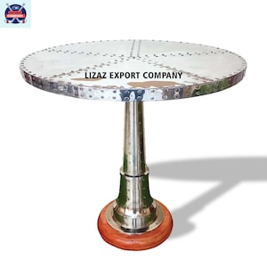 Mesa auxiliar de aviador vintage, mesa de centro estilo aviador, mesa de cóctel para bar, restaurante, jardín, muebles modernos para el hogar.