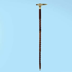 Nautical Vintage Walking Stick with Axe Anvil Handle Victorian Walking Stick Wooden Canes, Best  Gift For Halloween