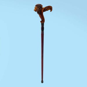 Hand Made Wooden Carved Lion Handle Walking Stick Ergonomic, Comfort Grip Nautical Walking Canes for Men and Women, Unique Gift