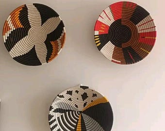 Rwandan Wall decor Bowls Hand made wall Decorative Baskets African Wall decor Baskets