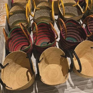 U-shopper basket Large Bolga Basket Storage basket Market basket Hand Crafted women Basket