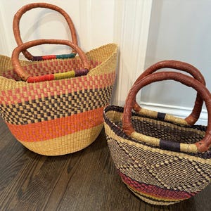 U-shopper basket Large Bolga Basket Storage basket Market basket Hand Crafted women Basket