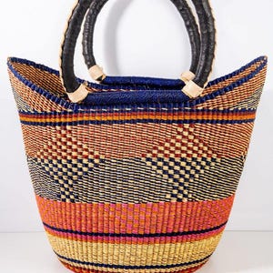 U-shopper basket Large Bolga Basket Storage basket Market basket Hand Crafted women Basket
