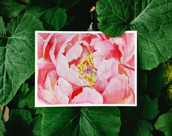 Peony Watercolor Print: Botanical Floral Fine Art, Nature-Inspired Decor