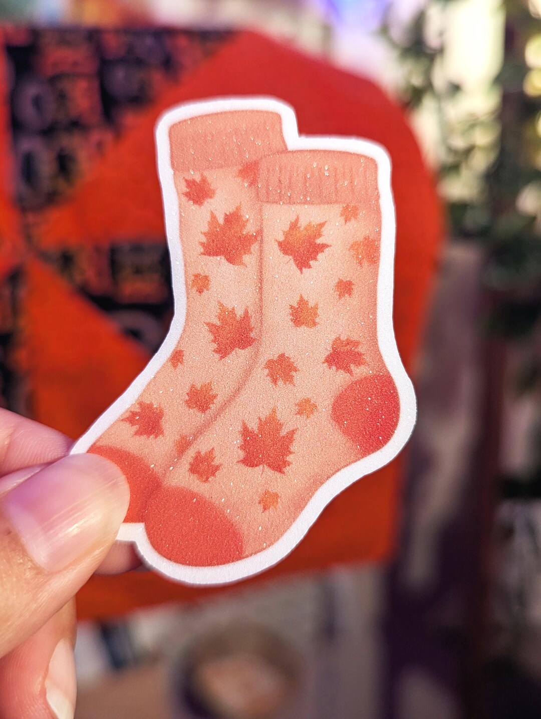 Sticker Wool Sock Included Cozy Autumn Socks Sticker: Gritty Matte Vinyl Fall Planner Decal - Etsy
