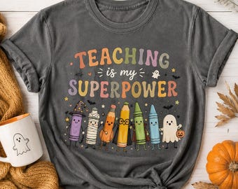 Funny Teacher Shirt, Back to School Teacher Tee, Cute Doodle School Supplies Top, Preschool Teacher Gift, Crayon Pencil Shirt, Teacher Life
