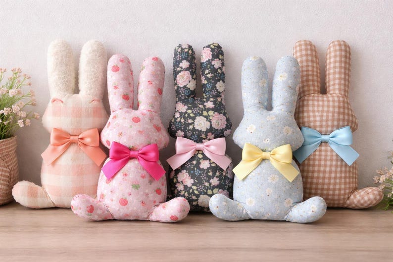 Easter Bunny Sewing Pattern – Fabric Rabbit Plush DIY Tutorial (PDF ...