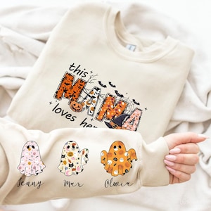 CUSTOM This Mama Loves Her Boos PNG, Mama Halloween png, Spooky Mama png, Halloween Ghost png, Custom Halloween png, Mama with Kids Name