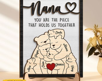 Custom You Are The Special Piece Of Our Family Plaque, Personalized 2-Layered Wooden Plaque, Mom Gift, Grandma Gift, Mother's Day Gift