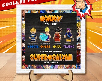 Personalized Daddy You Are My Favorite Super Saiyan Wooden Plaque,Unique Gift For Dad, Dragon Ball Gift,Nerdy Father's Day Gift Custom Names