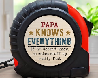 Benutzerdefinierte, wenn Opa nicht weiß, dass er Sachen wirklich schnell Maßband macht, personalisiertes Papa Geschenk, Vatertagsgeschenk von Kindern, humorvolles Papa Geschenk