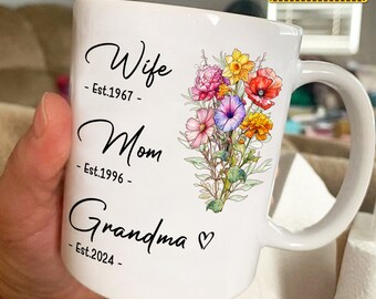 Custom The Most Important Time Is Family Time Mug, Personalized Family Mug, Mother's Day Gift From Kids, Heartfelt Grandma Birthday Gift