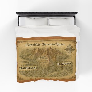 Vintage Map Plush Blanket: Cozy Home Decor Throw