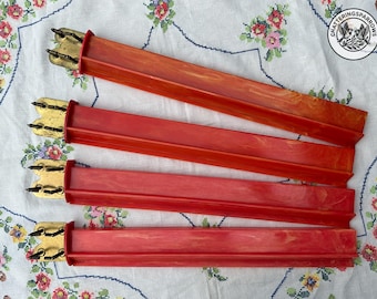 Chile Pepper Red Vintage Mahjong Racks, set of 4