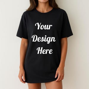 Gildan 64000 Black Tshirt Mockup, Model Mockup, Black Shirt Mockup, Model Shirt Oversized Mockup, Digital Mockup, Simple Mockup Gildan 6400