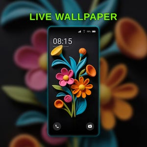 Clay Flowers Live Wallpaper Bundle | Puffy 3D Phone Theme | Colorful Background for iPhone & Android