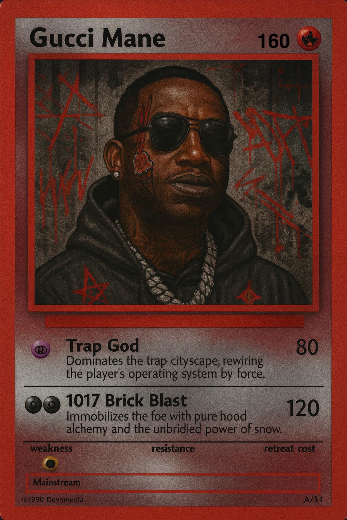 Gucci Mane Pokemon Poster Rapper Poster Hip Hop Wall Art Trap