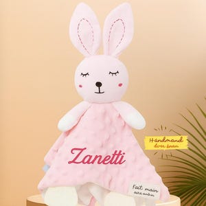 Personalized Animal Lovey with Name Embroidery – Soft Silicone Comfort Toy – Unique Baby Gift – Sensory Toy – Birth Gift