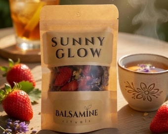 SUNNY GLOW — Fruchtiger Kräutertee - Fruchtiger Sommertee | Kräutertee | Handgemacht