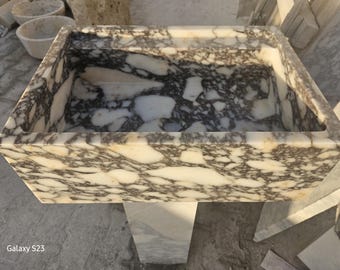Lavandino in marmo Calacatta Viola - Lavandino per bagno personalizzato