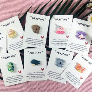 Cute Animal Pocket Hug Gift Card. Small Gift. Thinking of You. Touching Keepsake Charm. Pocket Hug. Birthday Gift. Christmas Gift