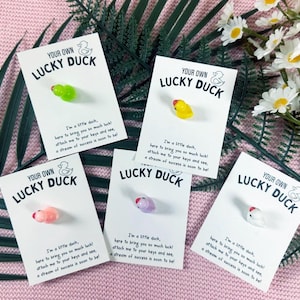 Novelty duck,Lucky Duck, class gift, teacher gift, end of year gift, pocket hug duck, good luck charm, meaningful gift