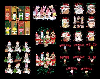 Stray Kids クリスマス PNG バンドル、SKZOO ちびクリスマス PNG