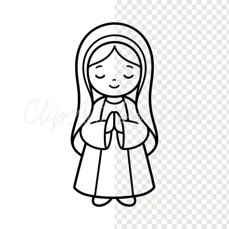 Nativity Scene Coloring Pages, Line Art, Christmas PNG Bundle, Outline ...