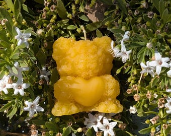 Teddy Bear Pure Beeswax Candle | 100% Natural, Hand-Poured, Eco-Friendly Gift