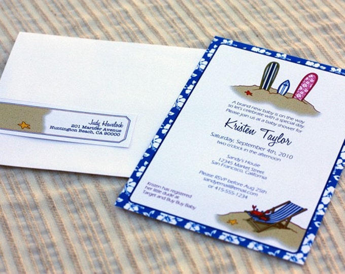 Surfer Boy Baby Shower Customizable & Printable Etsy