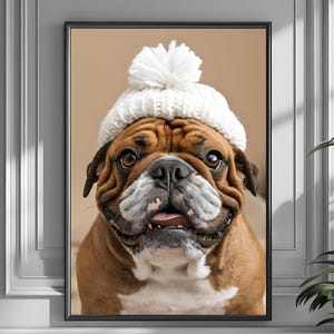 English Bulldog Printable Artwork Portrait, Digital Download Nursery & Kids Decor, Adorable Bulldog Wall Art for Baby Room