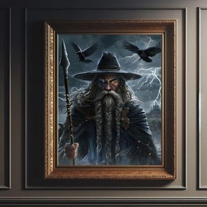 Odin Viking God Wall Art: Norse Mythology Print (PNG+JPG Download)