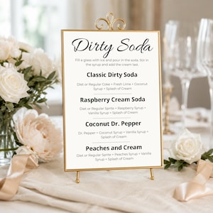 Dirty Soda Schild Vorlage Bearbeitbare Cocktail Anzeige Getränkekarte Druckbare Hochzeit Bar Station Dekoration Party Schilder Erfrischungstafel