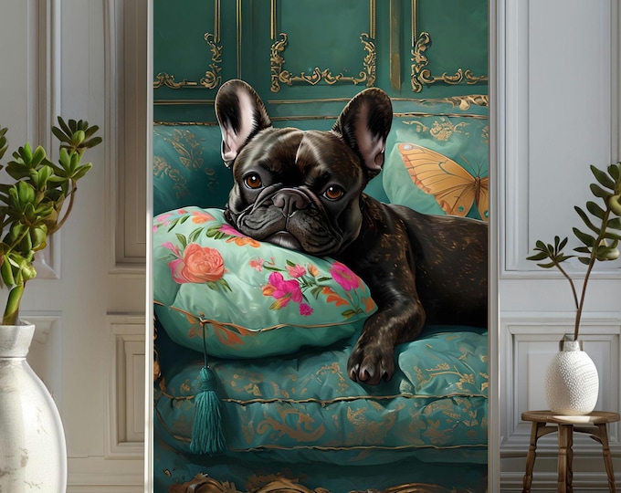 Regal French Bulldog Wall Art Poster, Vintage Victorian Bulldog Print, Regal High-Quality Art, Antique Dog Illustration