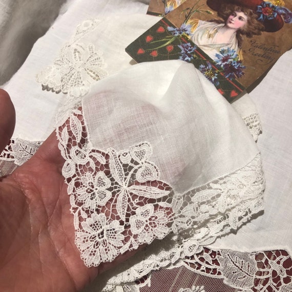 Lovely Vintage Embroidered Wedding Handkerchief wi