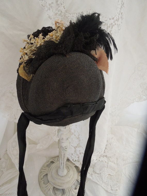 Early Vintage Victorian Ladies Hat  Bonnet of fine