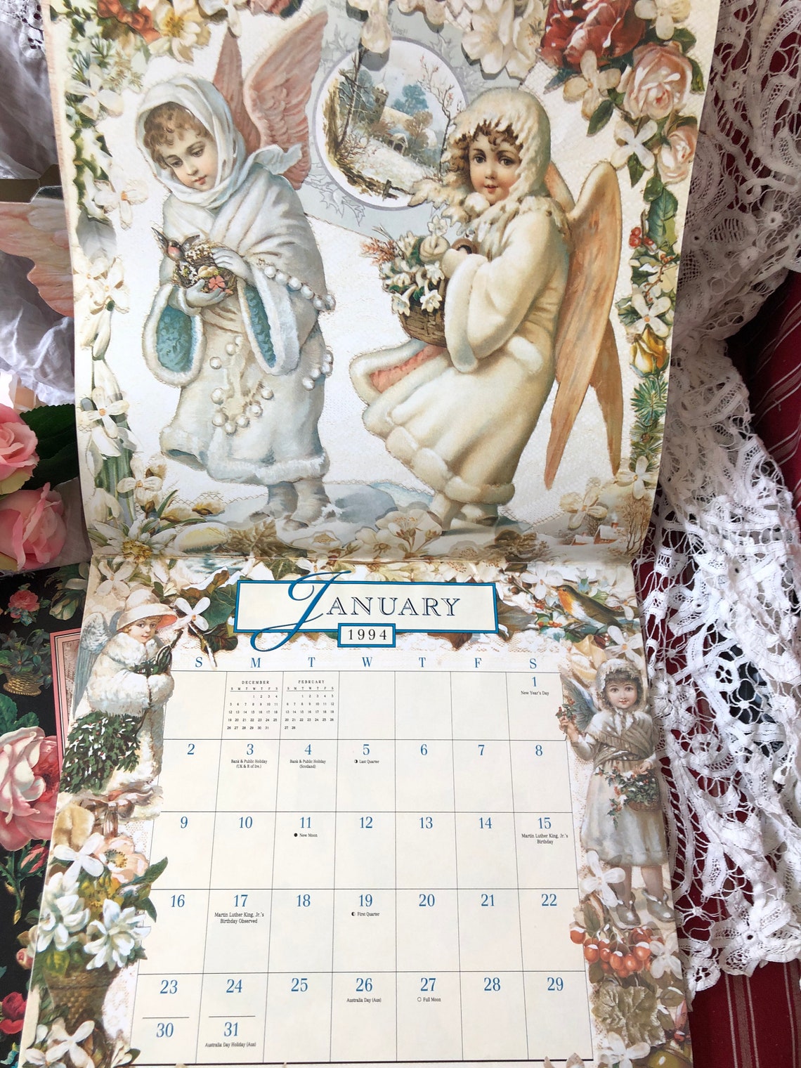 Angels Vintage Victorian Calendar Cynthia Grossman Collection Etsy