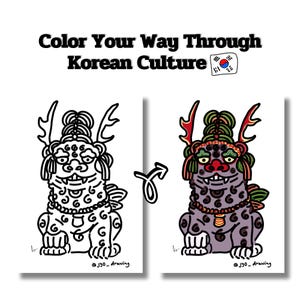 Korean Tradition Coloring Pages (Set of 12)