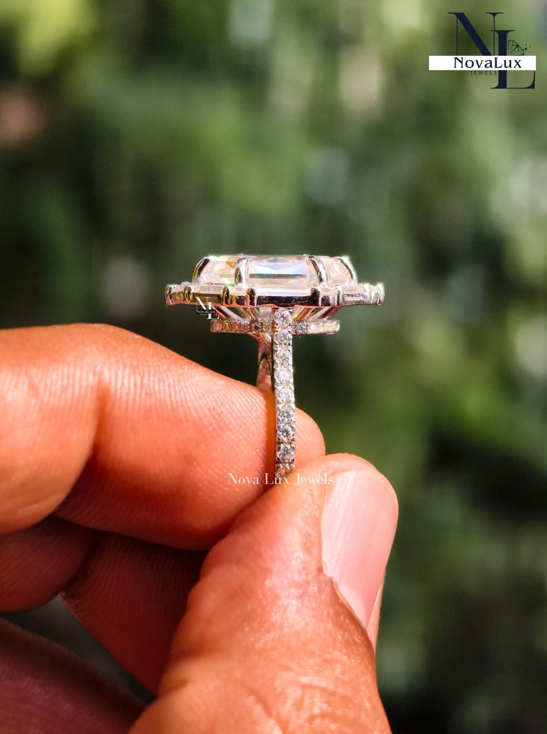 A technical macro shot focusing on the point where the pave-set band meets the prong basket. The image reveals the clean lines, expert metalwork, and flawless high-polish finish characteristic of the NovaLux Jewels workshop. This detail shot targets discerning buyers who prioritize the technical execution and structural quality of artisanal fine jewelry in their bridal collection