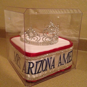10x10x10" Custom Large Display Case for Crown & Sash