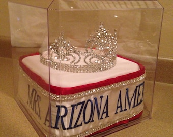 10x10x10" Custom Large Display Case for Crown & Sash