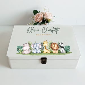 Personalisierte Baby Erinnerungskiste mit Namen – Holz Aufbewahrungsbox für Taufe & Geburt – Geschenk für Neugeborene Jungen and Mädchen