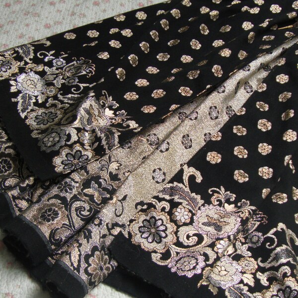 Vintage Gold Silver Metallic Jacquard Fabric for Renaissance Costume Baroque Dress Rococo Costume Vintage Fabric 134 380