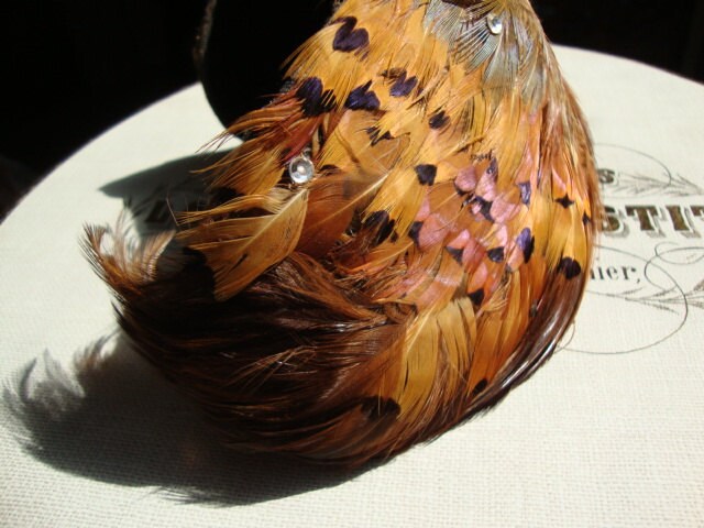 Vintage Pheasant Feather Multicolor Hat 