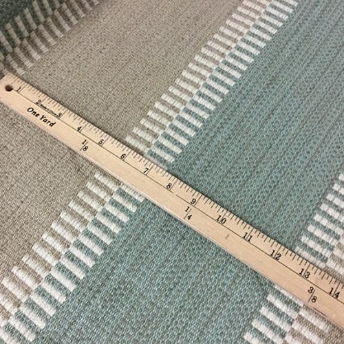 Lee Jofa Dorinda Stripe Aqua Natural shops Green Beige Cream Geometric Nautical Stripe Cotton Blend Fabric ST